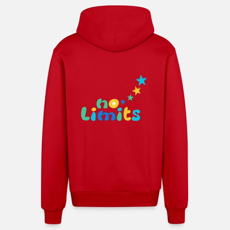 Pas de limites Bleu-Vert - Veste à capuche bio décontractée fabriquée en UE - rouge