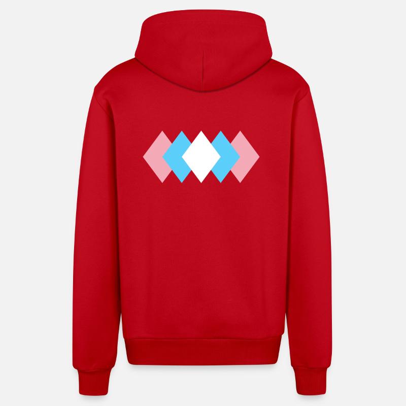 Fierté transgenre subtile - Veste à capuche bio décontractée fabriquée en UE - rouge