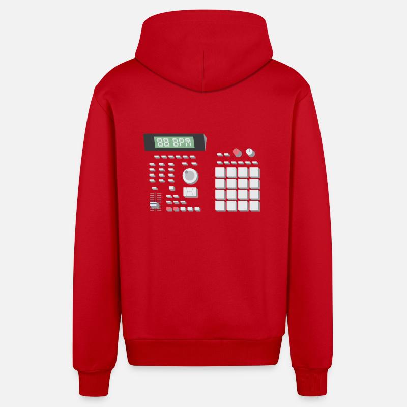 88 BPM MPC 2000 - Organic Relaxed Kapuzenjacke Made in EU - Rot