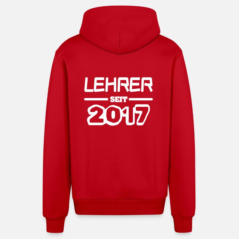 2017 - Veste à capuche bio décontractée fabriquée en UE - rouge