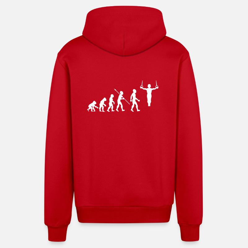 Evolution Gymnastics Gymnastics Acrobatics Gymnastics - Organic Relaxed Hooded Jacket Made in EU - red