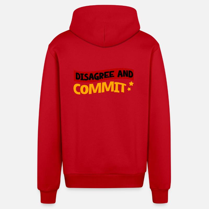 Disagree And Commit 2 - Organic Relaxed Kapuzenjacke Made in EU - Rot