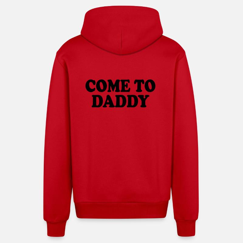 come to daddy - Veste à capuche bio décontractée fabriquée en UE - rouge