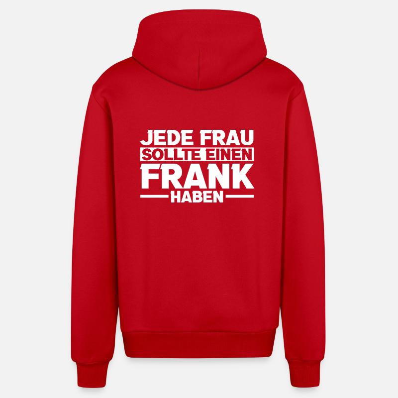 Franc - Veste à capuche bio décontractée fabriquée en UE - rouge