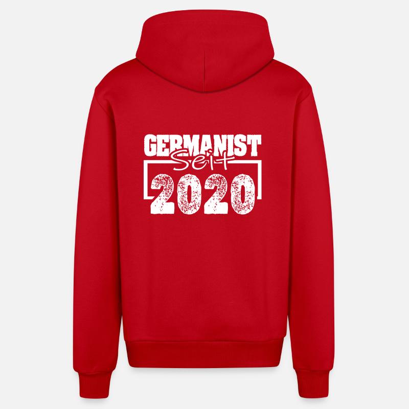 2020 - Veste à capuche bio décontractée fabriquée en UE - rouge