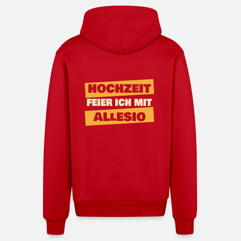 Cadeau pour Allesio - Veste à capuche bio décontractée fabriquée en UE - rouge