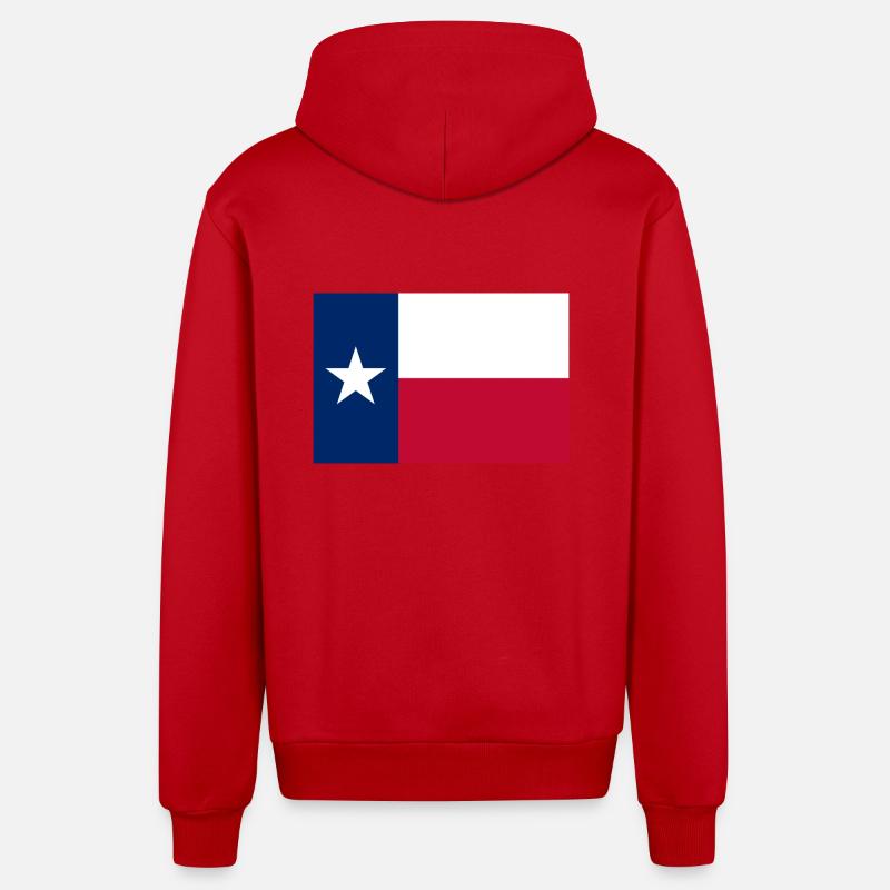 Texas - Veste à capuche bio décontractée fabriquée en UE - rouge