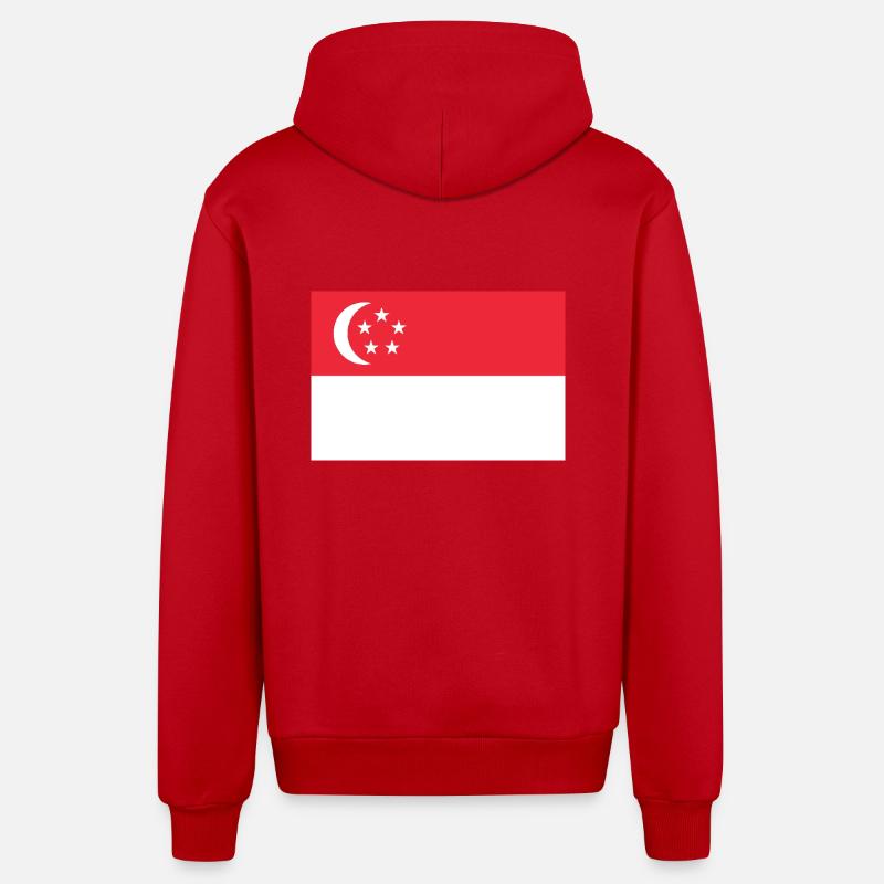 Singapur - Organic Relaxed Kapuzenjacke Made in EU - Rot