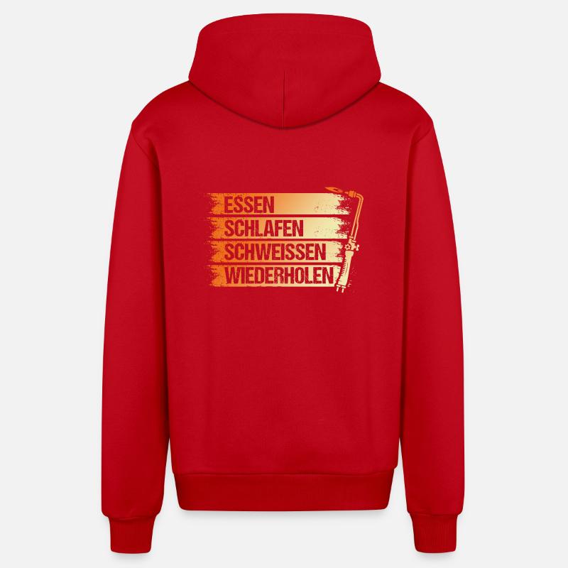 Soudage Soudeurs Soudeurs - Veste à capuche bio décontractée fabriquée en UE - rouge