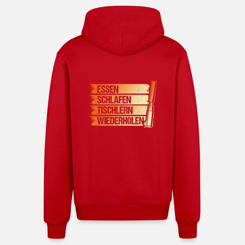 Carpenter, Carpenter, Carpenter - Organic Relaxed Hooded Jacket Made in EU - red