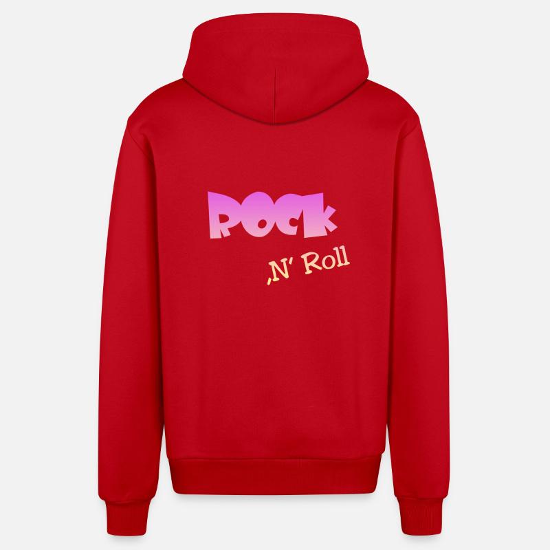 Rock n Roll - Organic Relaxed Kapuzenjacke Made in EU - Rot