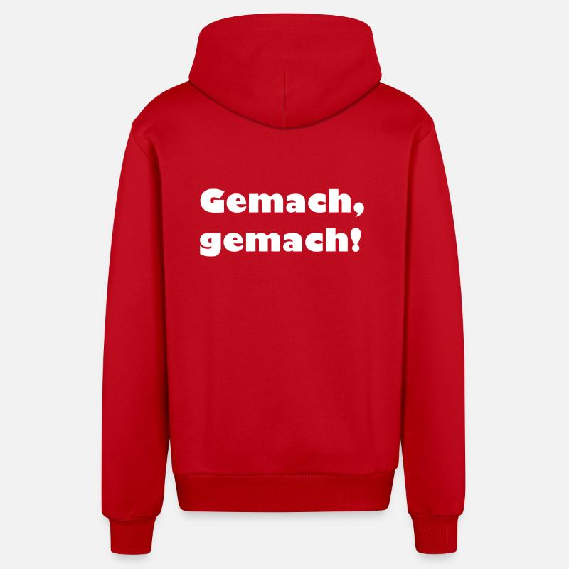 Gemach Gemach! - white - Organic Relaxed Kapuzenjacke Made in EU - Rot
