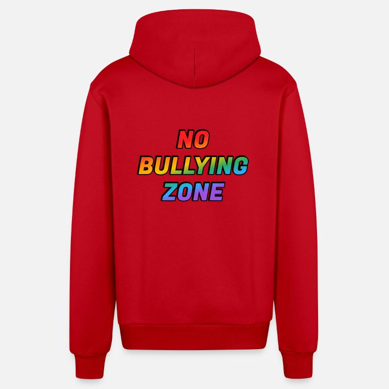 Arrêtez d’intimider les LGBTQ - Veste à capuche bio décontractée fabriquée en UE - rouge