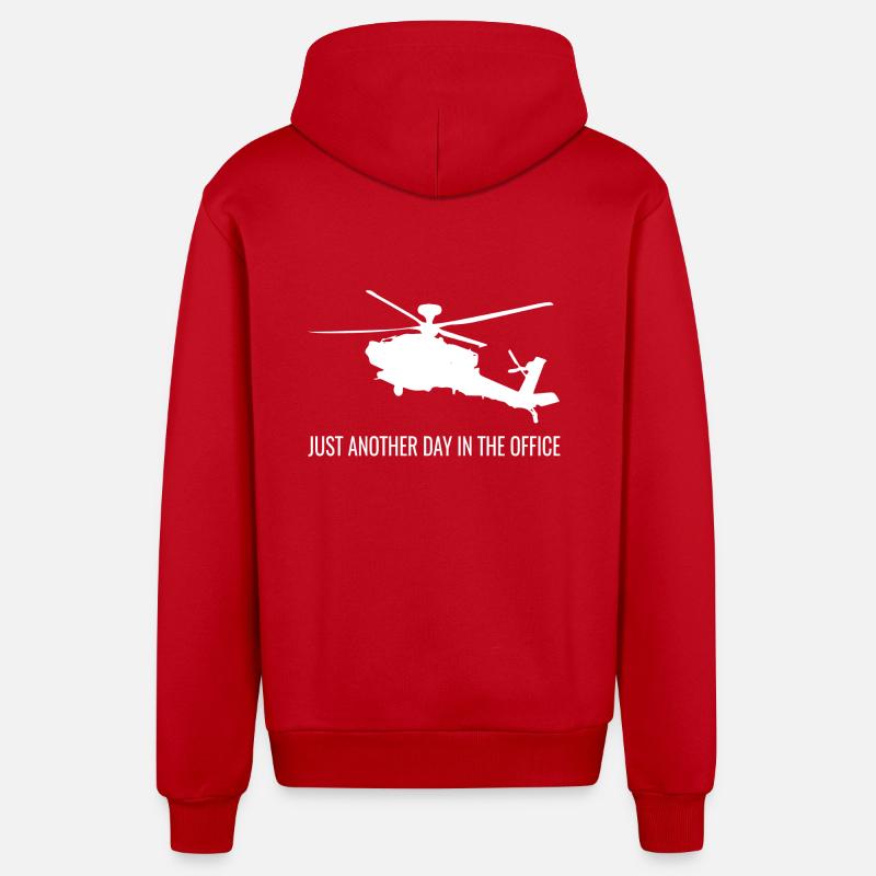 Hélicoptère Cool Dictons Pilote - Veste à capuche bio décontractée fabriquée en UE - rouge