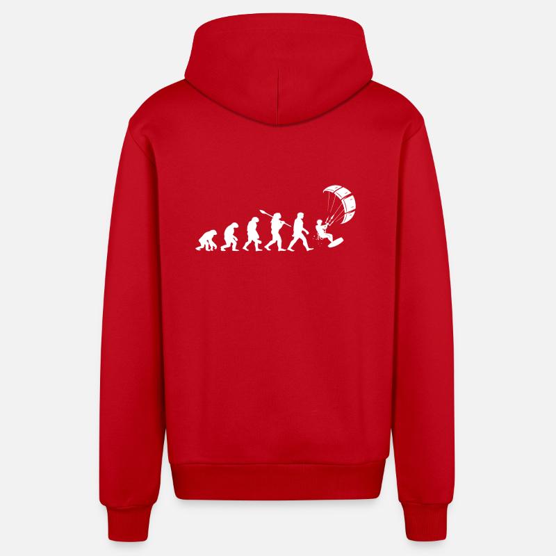 Développement du kitesurf - Veste à capuche bio décontractée fabriquée en UE - rouge