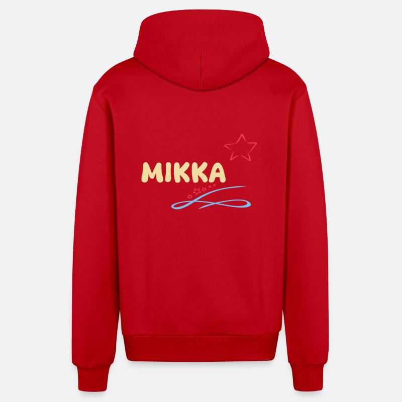 Cadeau Mikka - Veste à capuche bio décontractée fabriquée en UE - rouge