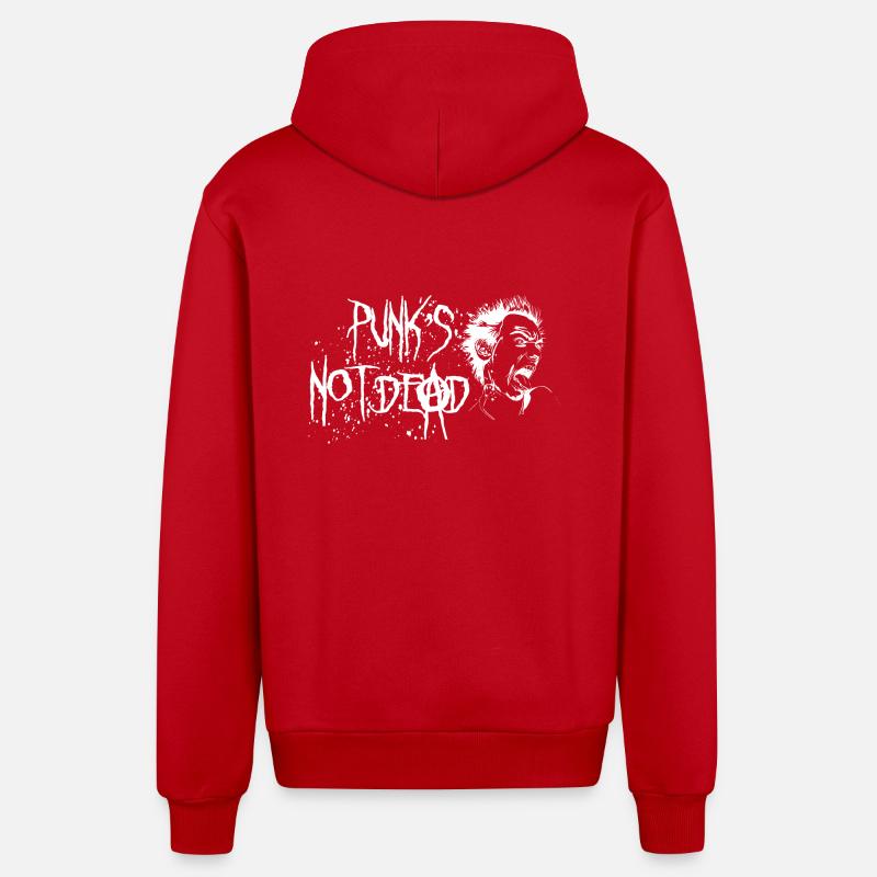 Punks not dead - Organic Relaxed Hooded Jacket Made in EU - red
