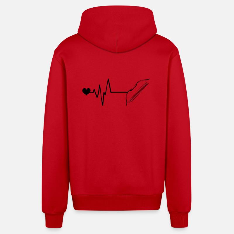 Arc et flèche Pulse Love - Veste à capuche bio décontractée fabriquée en UE - rouge