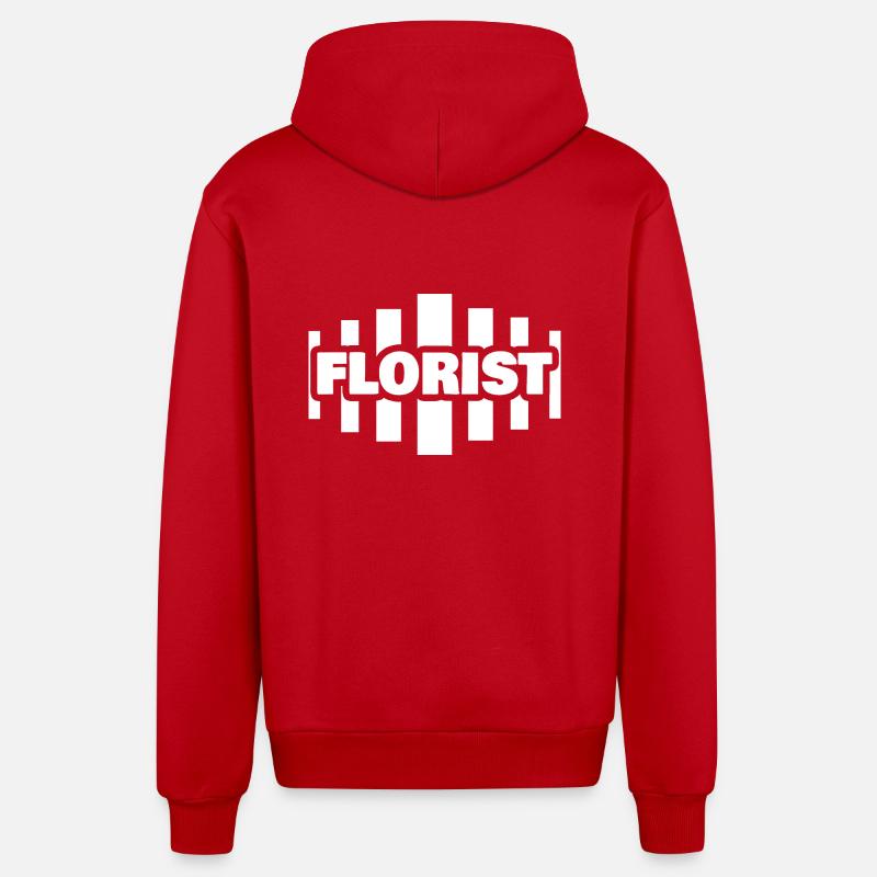 Fleuriste comme profession - Veste à capuche bio décontractée fabriquée en UE - rouge