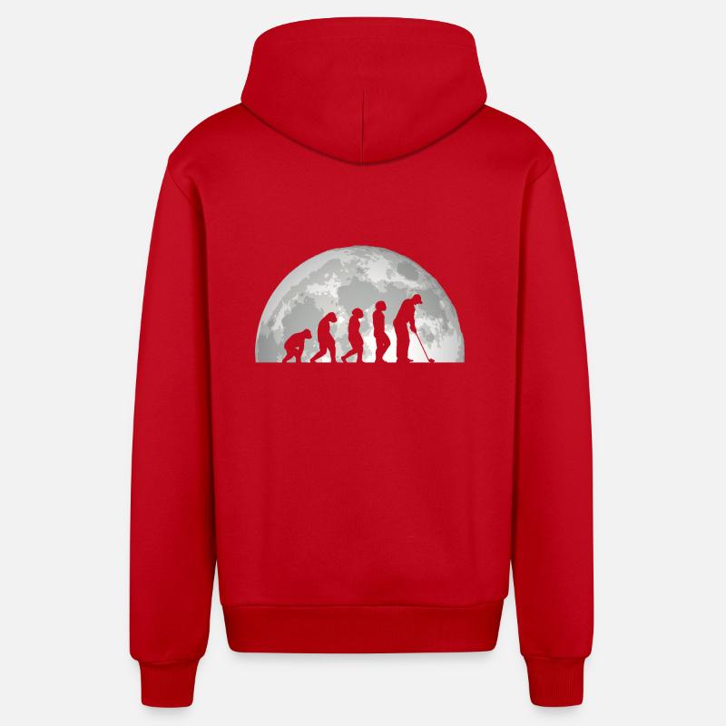 Golfer Evolution Golf - Organic Relaxed Hooded Jacket Made in EU - red