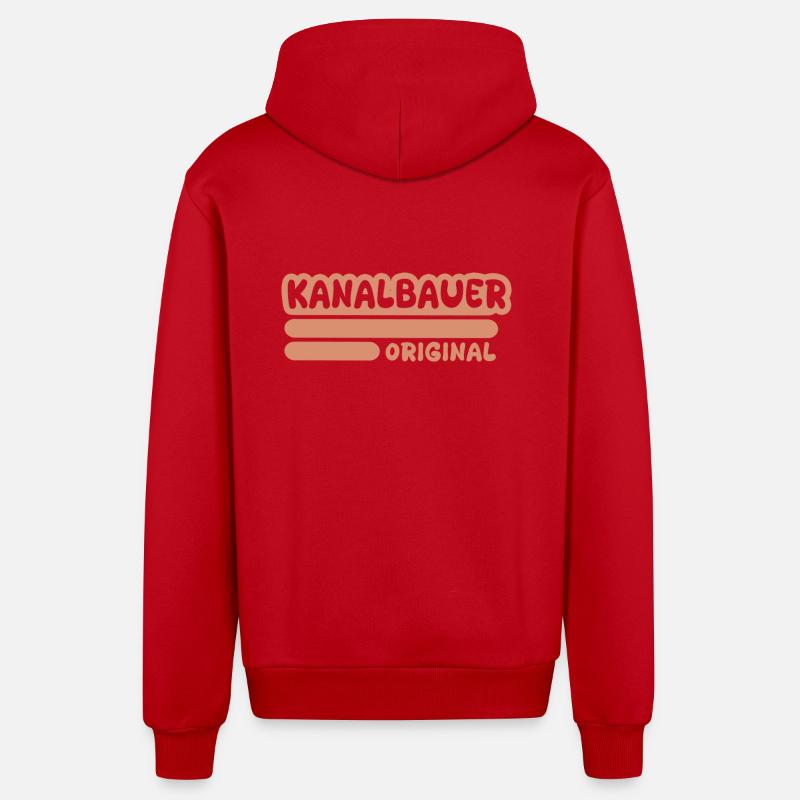 Constructeur d’égouts comme profession - Veste à capuche bio décontractée fabriquée en UE - rouge