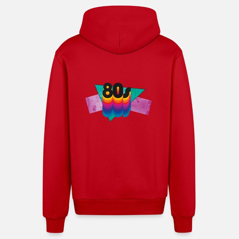 80s II - Veste à capuche bio décontractée fabriquée en UE - rouge
