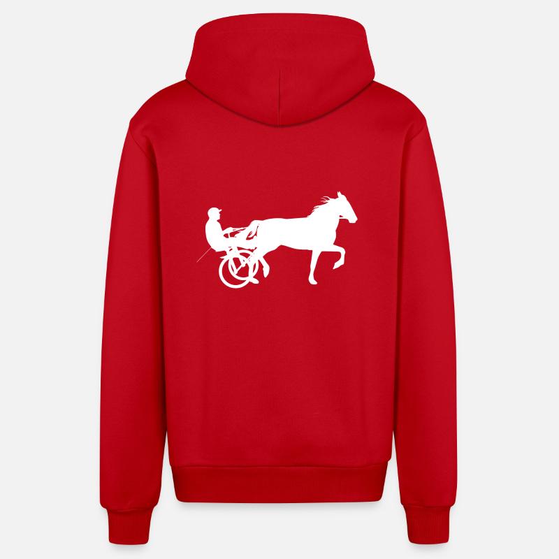 Courses hippiques courses hippiques - Veste à capuche bio décontractée fabriquée en UE - rouge