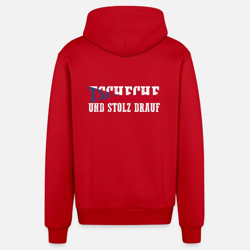 Tchèques République tchèque - Veste à capuche bio décontractée fabriquée en UE - rouge