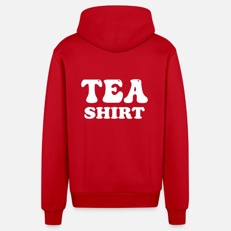 Tee-Hemd - Organic Relaxed Kapuzenjacke Made in EU - Rot