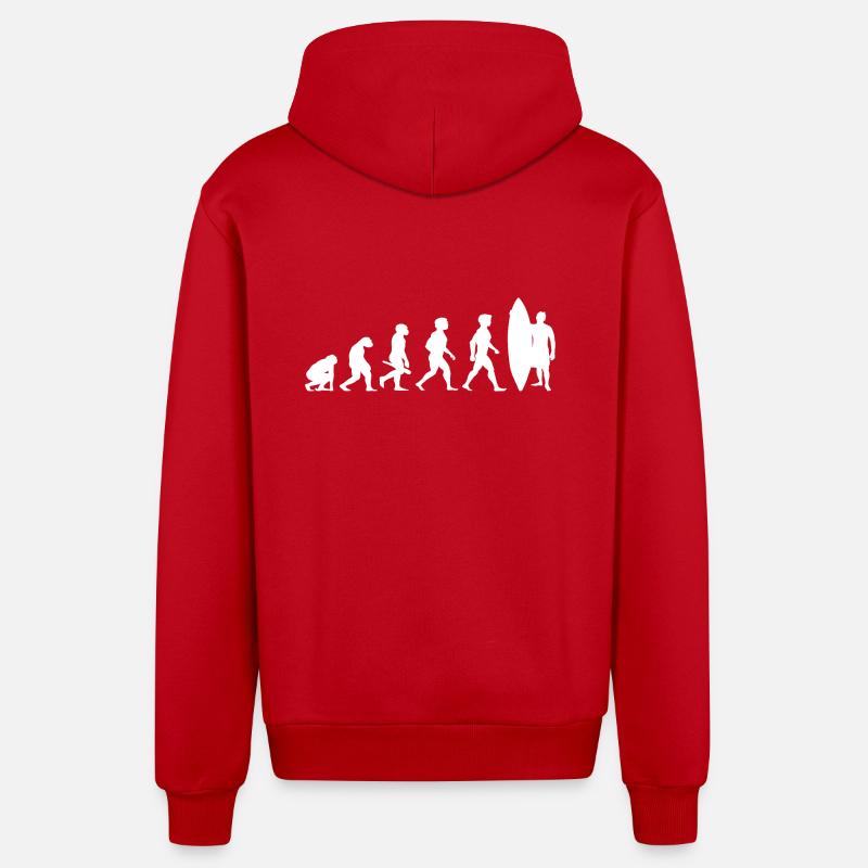 Evolution Surf Surfers surf surf - Veste à capuche bio décontractée fabriquée en UE - rouge
