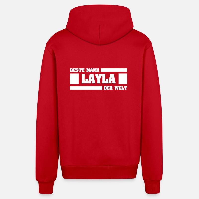 Mère Layla - Veste à capuche bio décontractée fabriquée en UE - rouge