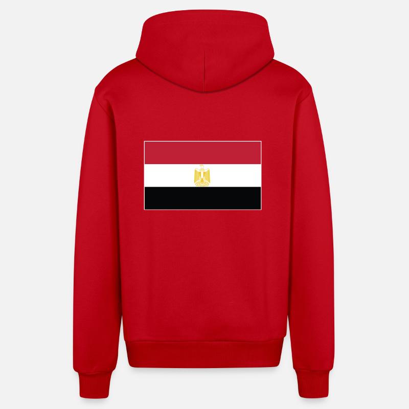 Drapeau de l’Égypte - Veste à capuche bio décontractée fabriquée en UE - rouge