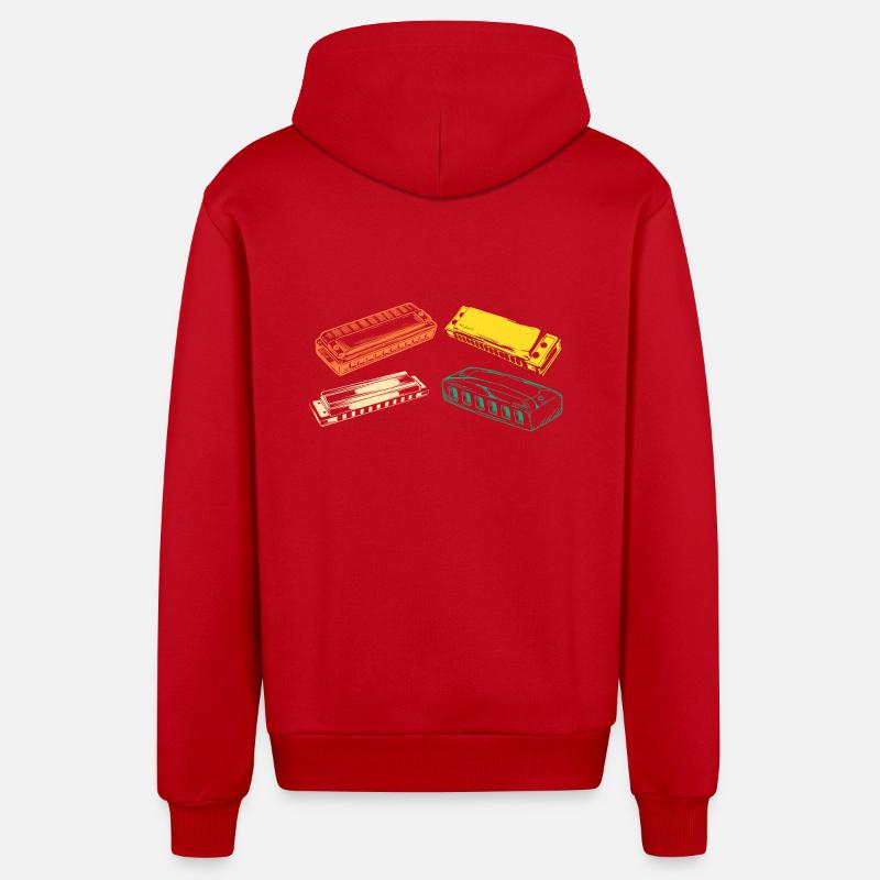 Harmonica Evolution Harmonica - Veste à capuche bio décontractée fabriquée en UE - rouge