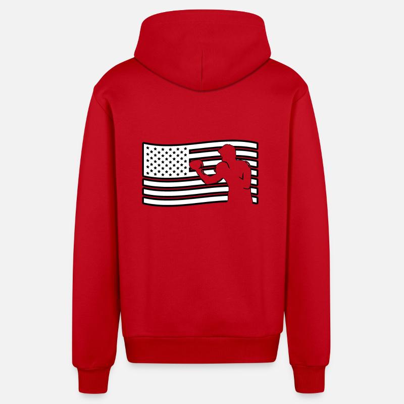 Boxe - Veste à capuche bio décontractée fabriquée en UE - rouge