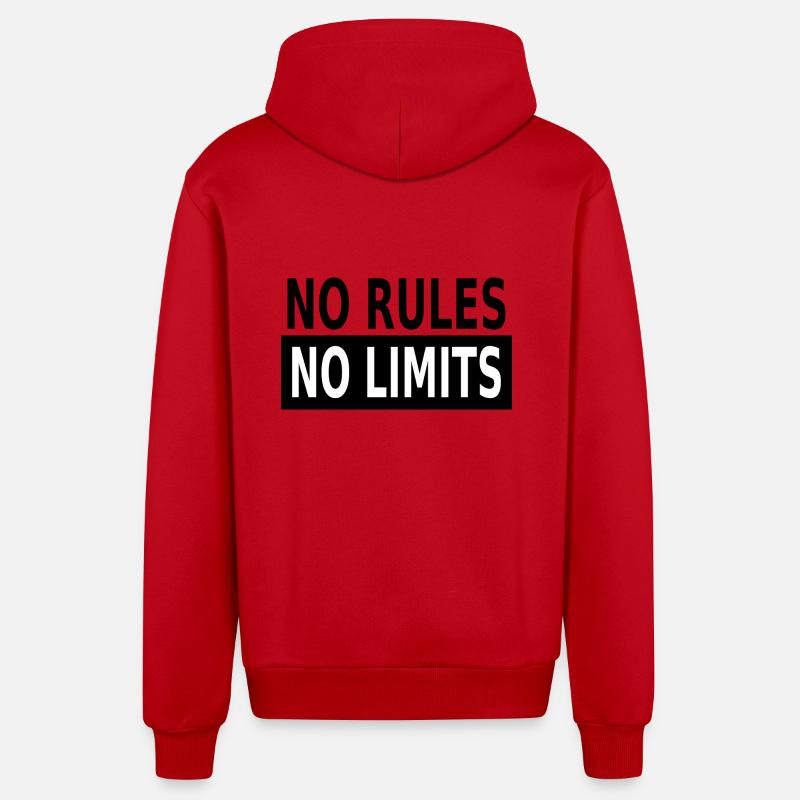 No Rules No Limits - Veste à capuche bio décontractée fabriquée en UE - rouge