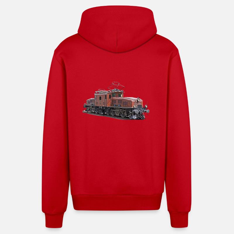 Crocodile CFF CE6 / 8 - Veste à capuche bio décontractée fabriquée en UE - rouge