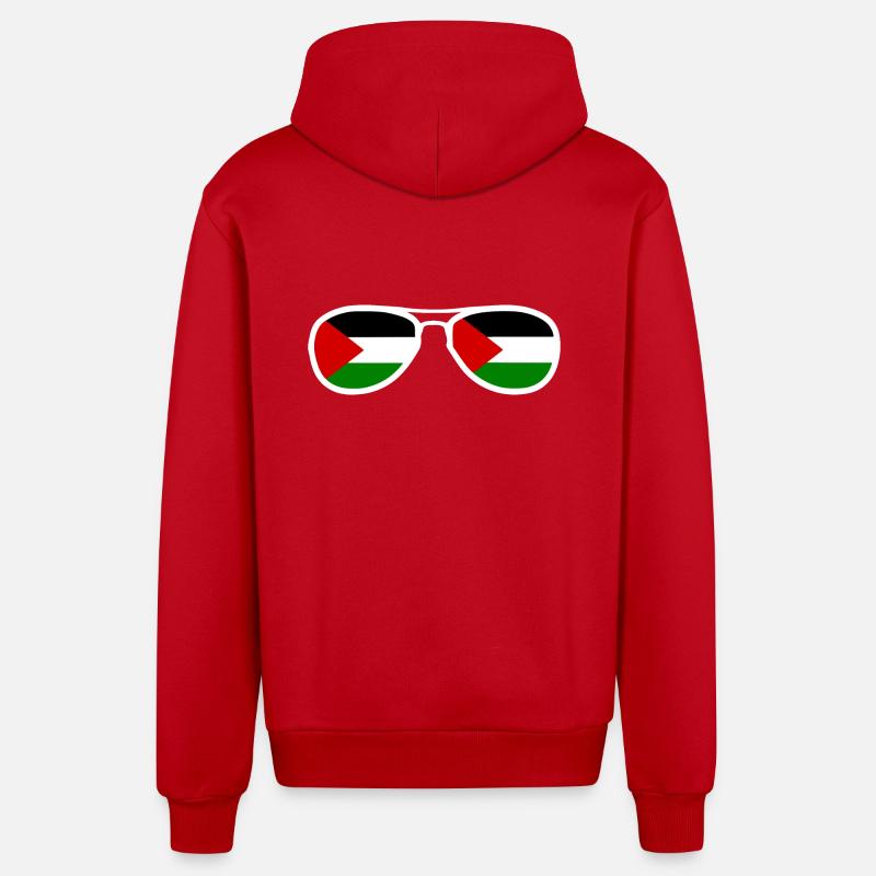 Palestine - Veste à capuche bio décontractée fabriquée en UE - rouge