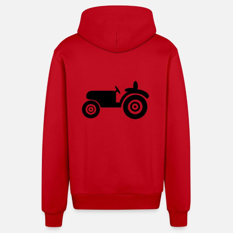 Traktor - Oldtimer - Organic Relaxed Kapuzenjacke Made in EU - Rot