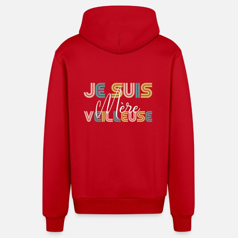 Je suis mère-veilleuse - Veste à capuche bio décontractée fabriquée en UE - rouge