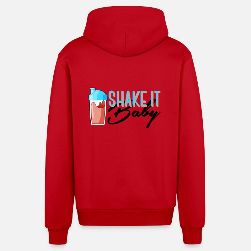 Secouez-le bébé - Veste à capuche bio décontractée fabriquée en UE - rouge