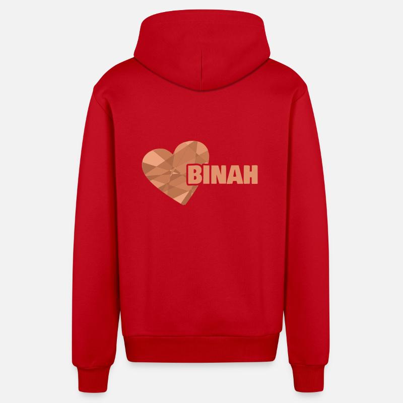 Binah - Veste à capuche bio décontractée fabriquée en UE - rouge