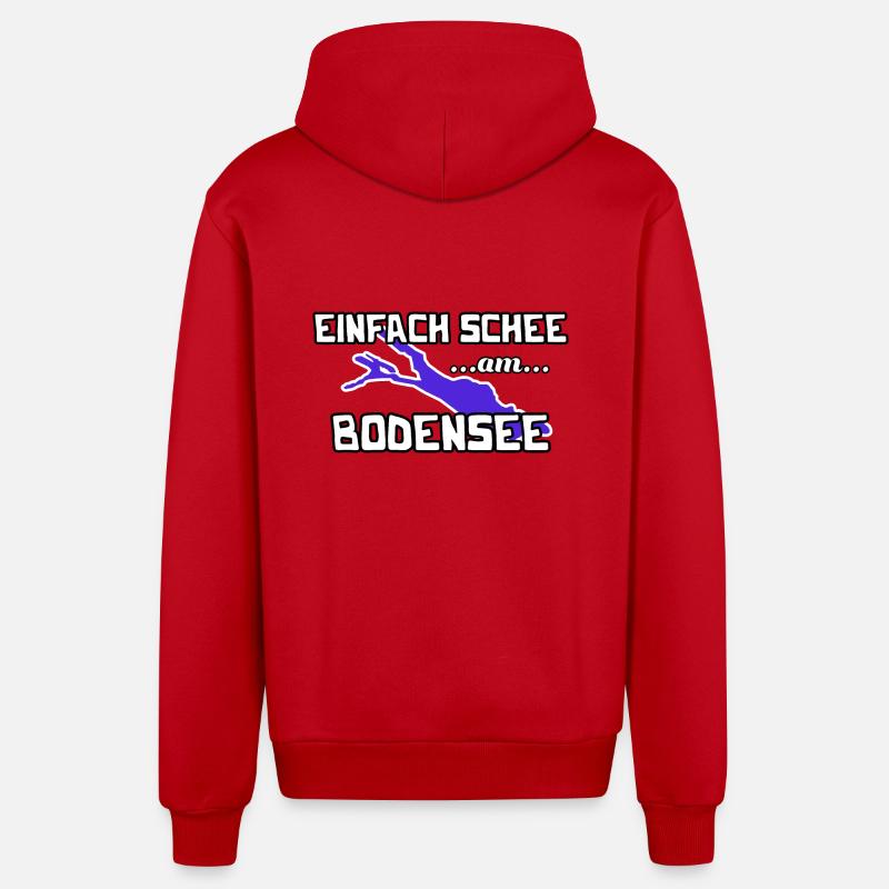 Bodensee - Organic Relaxed Kapuzenjacke Made in EU - Rot