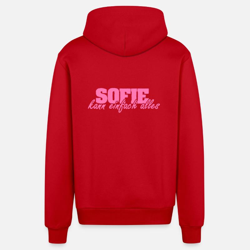 Mrs. Sofie - Organic Relaxed Hooded Jacket Made in EU - red