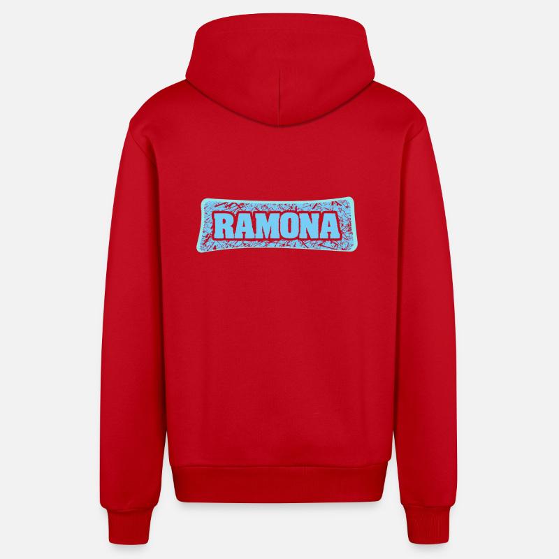 Ramona - Veste à capuche bio décontractée fabriquée en UE - rouge