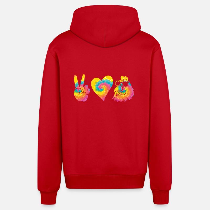 Poules Poule - Veste à capuche bio décontractée fabriquée en UE - rouge