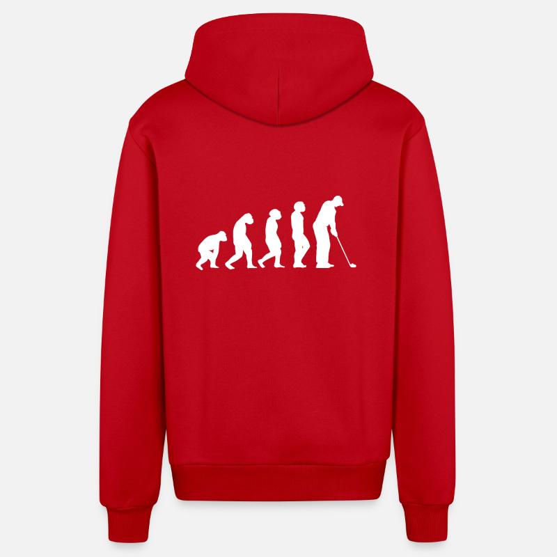 Golfer Evolution Golf - Organic Relaxed Hooded Jacket Made in EU - red