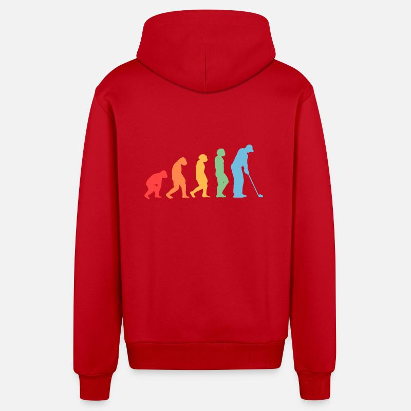 Golfspieler Evolution Golf - Organic Relaxed Kapuzenjacke Made in EU - Rot