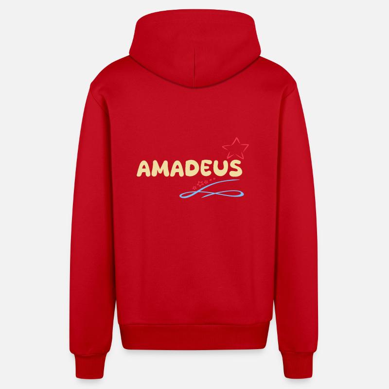 Amadeus - Veste à capuche bio décontractée fabriquée en UE - rouge