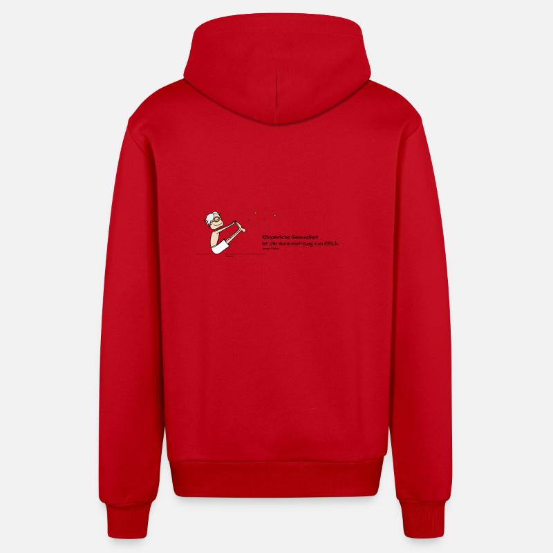 Santé physique - Veste à capuche bio décontractée fabriquée en UE - rouge
