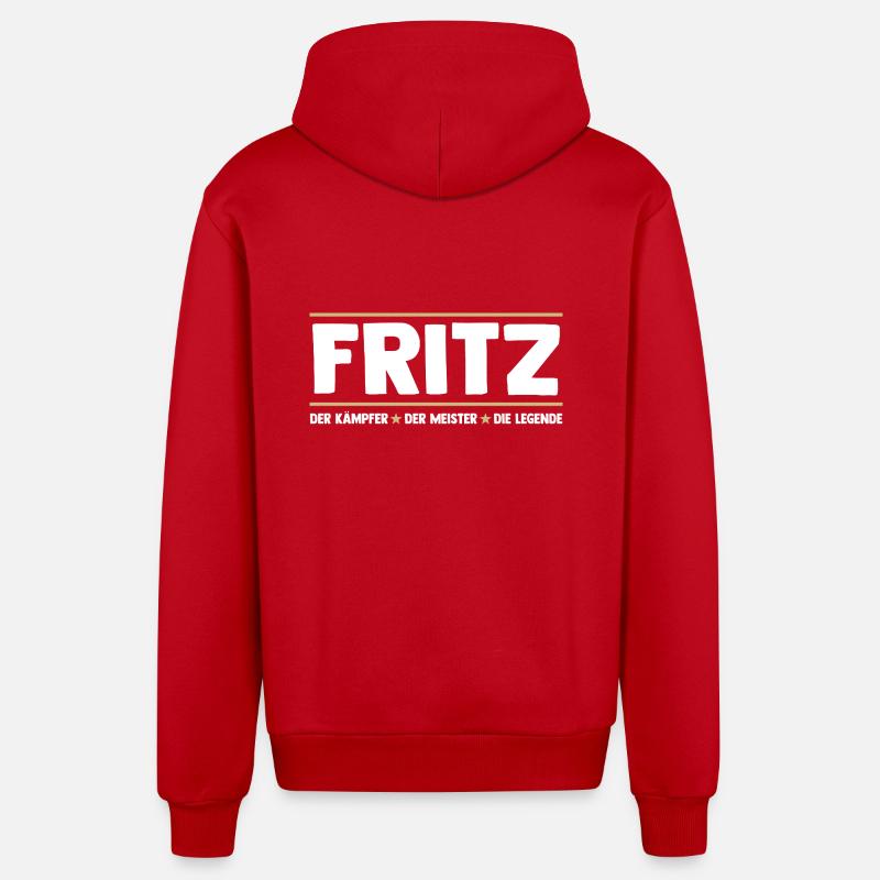 Fritz - Organic Relaxed Kapuzenjacke Made in EU - Rot